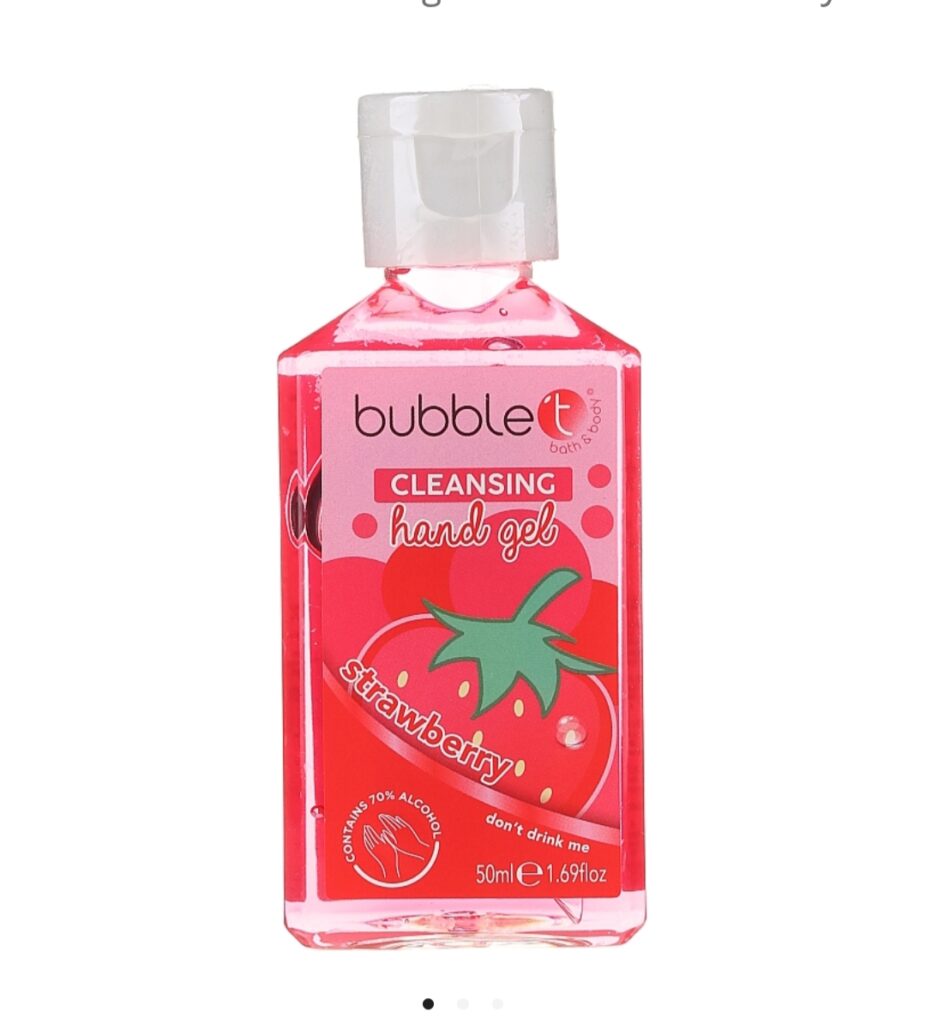 Gel antibactérien main fraise