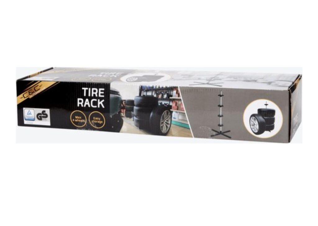 Rack Porte-Pneus Vertical - Support de Stockage pour 4 Roues - Gain de Place Garage